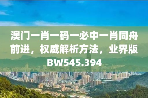 澳門一肖一碼一必中一肖同舟前進(jìn)，權(quán)威解析方法，業(yè)界版BW545.394