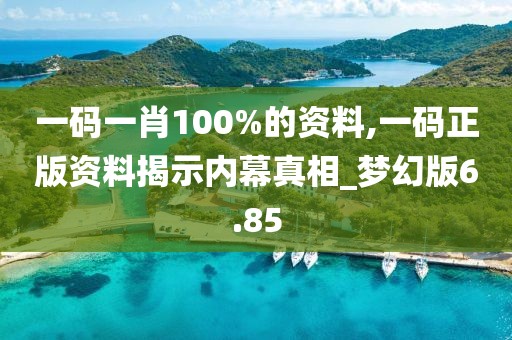 一碼一肖100%的資料,一碼正版資料揭示內(nèi)幕真相_夢(mèng)幻版6.85