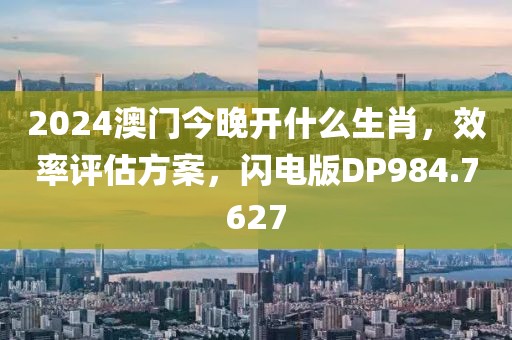 2024澳門今晚開什么生肖，效率評估方案，閃電版DP984.7627