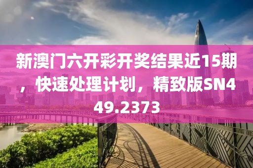 新澳門六開彩開獎結(jié)果近15期，快速處理計劃，精致版SN449.2373