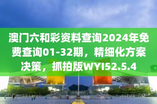 澳門六和彩資料查詢2024年免費查詢01-32期，精細化方案決策，抓拍版WYI52.5.4