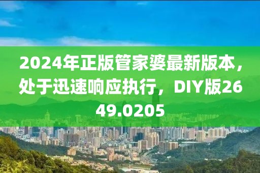 2024年正版管家婆最新版本，處于迅速響應(yīng)執(zhí)行，DIY版2649.0205