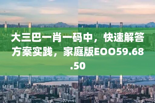 大三巴一肖一碼中，快速解答方案實踐，家庭版EOO59.68.50