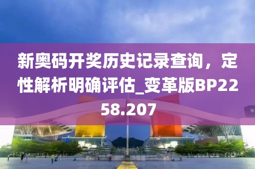 新奧碼開(kāi)獎(jiǎng)歷史記錄查詢，定性解析明確評(píng)估_變革版BP2258.207