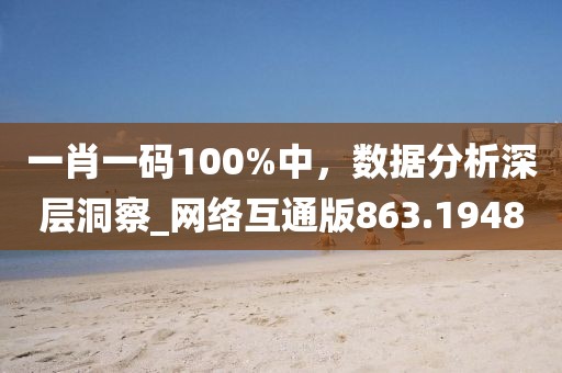 一肖一碼100%中，數據分析深層洞察_網絡互通版863.1948