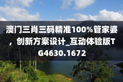 澳門三肖三碼精準100%管家婆，創(chuàng)新方案設計_互動體驗版TG4630.1672