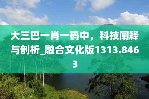 大三巴一肖一碼中，科技闡釋與剖析_融合文化版1313.8463