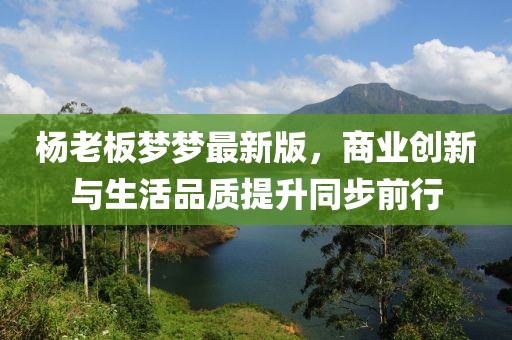 楊老板夢夢最新版，商業(yè)創(chuàng)新與生活品質(zhì)提升同步前行