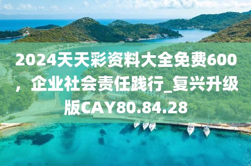 2024天天彩資料大全免費600，企業(yè)社會責(zé)任踐行_復(fù)興升級版CAY80.84.28