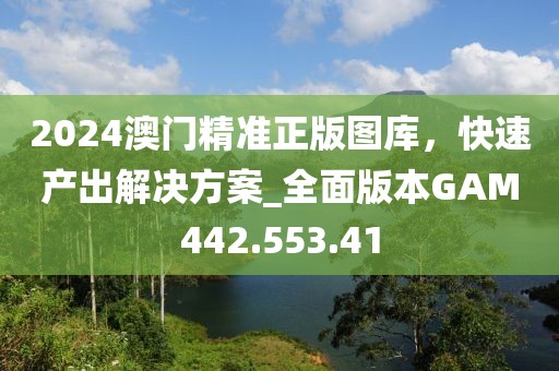 2024澳門精準(zhǔn)正版圖庫，快速產(chǎn)出解決方案_全面版本GAM442.553.41