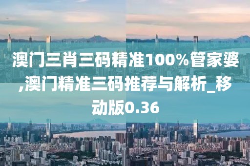 澳門三肖三碼精準(zhǔn)100%管家婆,澳門精準(zhǔn)三碼推薦與解析_移動(dòng)版0.36