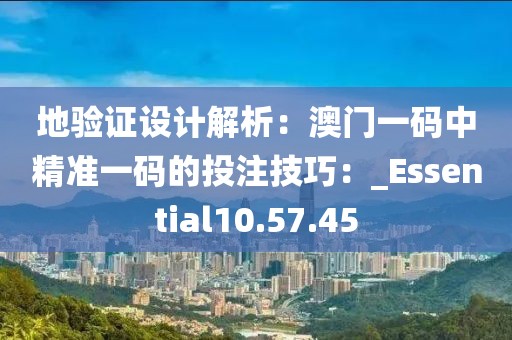 地驗證設(shè)計解析：澳門一碼中精準一碼的投注技巧：_Essential10.57.45