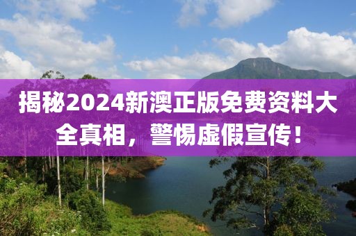 揭秘2024新澳正版免費資料大全真相，警惕虛假宣傳！