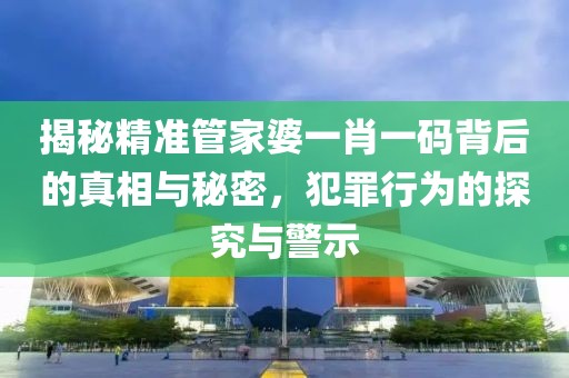 揭秘精準(zhǔn)管家婆一肖一碼背后的真相與秘密，犯罪行為的探究與警示