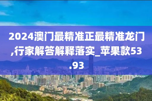 2024澳門最精準(zhǔn)正最精準(zhǔn)龍門,行家解答解釋落實(shí)_蘋果款53.93