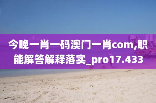 今晚一肖一碼澳門一肖com,職能解答解釋落實(shí)_pro17.433