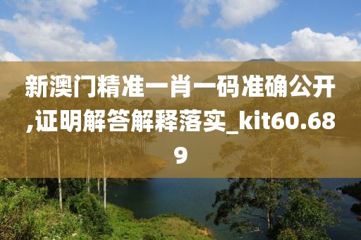 新澳門精準(zhǔn)一肖一碼準(zhǔn)確公開,證明解答解釋落實_kit60.689