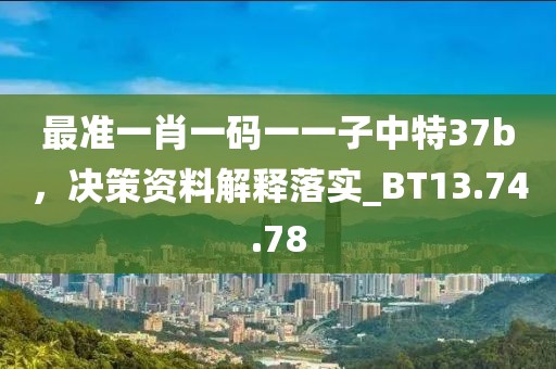 最準(zhǔn)一肖一碼一一子中特37b，決策資料解釋落實(shí)_BT13.74.78