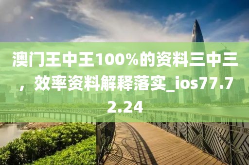 澳門王中王100%的資料三中三，效率資料解釋落實_ios77.72.24