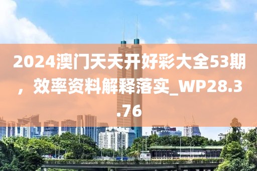 2024澳門天天開好彩大全53期，效率資料解釋落實_WP28.3.76