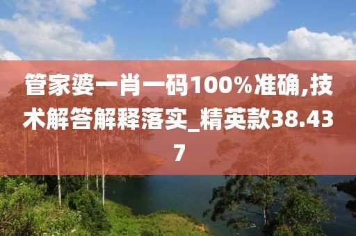 管家婆一肖一碼100%準(zhǔn)確,技術(shù)解答解釋落實(shí)_精英款38.437