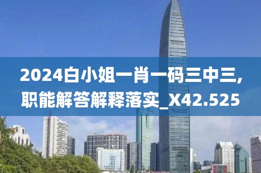 2024白小姐一肖一碼三中三,職能解答解釋落實_X42.525