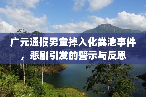 廣元通報(bào)男童掉入化糞池事件，悲劇引發(fā)的警示與反思